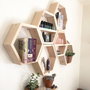 Hanah Home Raf252 Estantería de pared de madera de abeto, Nogal, 6 piezas